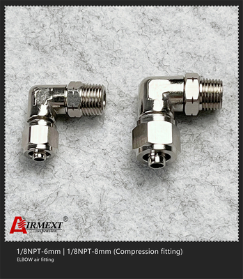 1/8NPT-8mm Straight Air Fitting Elbow Stainless Steel Compression Fittings