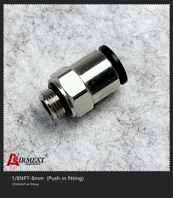 Equal Shape Push In Quick Connect Air Fittings Straight Elbow 1/8NPT-8mm