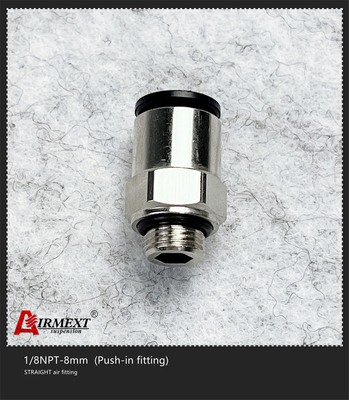 Equal Shape Push In Quick Connect Air Fittings Straight Elbow 1/8NPT-8mm