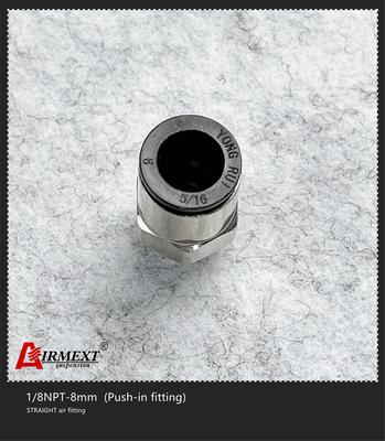 Equal Shape Push In Quick Connect Air Fittings Straight Elbow 1/8NPT-8mm