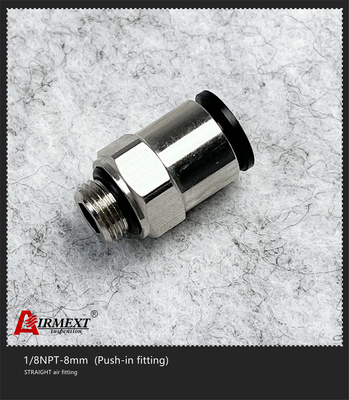 Equal Shape Push In Quick Connect Air Fittings Straight Elbow 1/8NPT-8mm