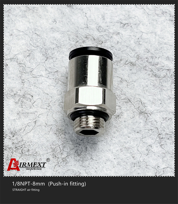 Equal Shape Push In Quick Connect Air Fittings Straight Elbow 1/8NPT-8mm